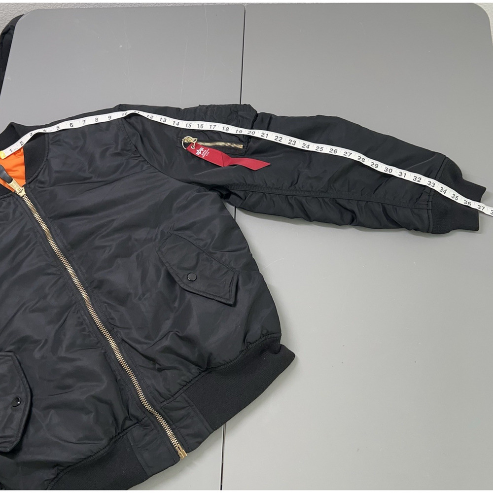 Alpha industries ma-1 Bomber Jacket Black XL Reversible Orange - Picture 11 of 15